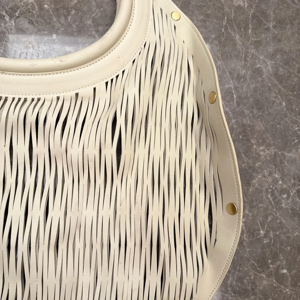 Cult gaia Cream Circular Cutout Tote Bag